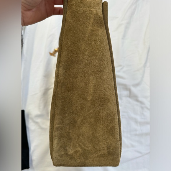 Saint Laurent YSL Le 5 a 7 Supple Large Barley Green Suede - Picture 10 of 12